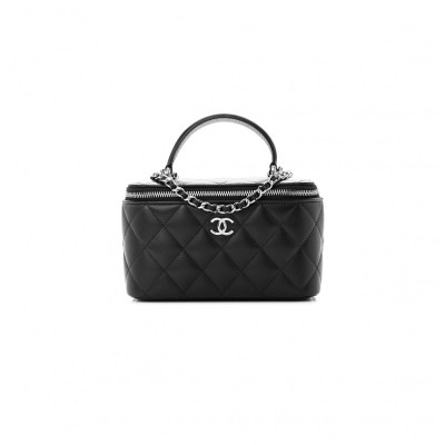 CHANEL SMALL VANITY CASE WITH CHAIN LAMBSKIN QUILTED AP2199 (16*10*8cm)